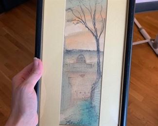 Price: $130. Watercolor painting. Signed Jewish artist. Jerusalem.
