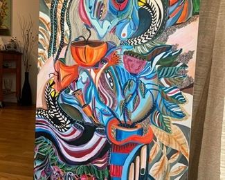 Price: $1.500. Huge abstract acrylic painting. 48 X 30