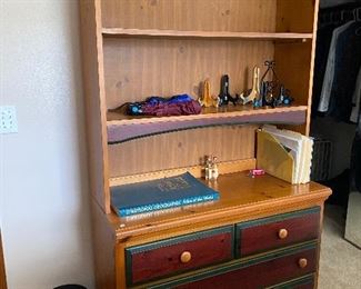 DRESSER WITH BOOKCASE ON TOP