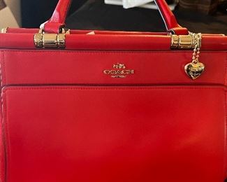 Red Coach handbag like new