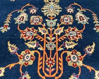 PRICE - $850; Iranian silk rug; 46.5" x 69"; signed.
