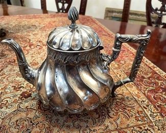 PRICE - $30; Silverplate teapot.