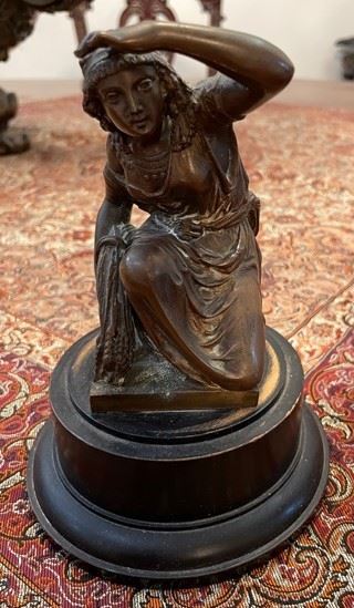 PRICE - $95; Bronze woman statue; 6.5" high with 5" diameter base.