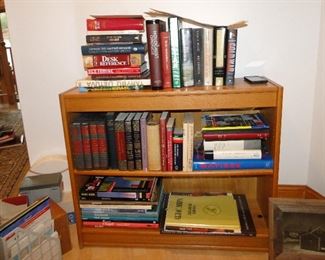 Books vary in price. Bookcase 36x12x30". $40 there are two of these bookcases