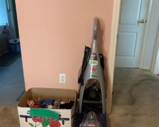 Socks and Bissell steam cleaner
