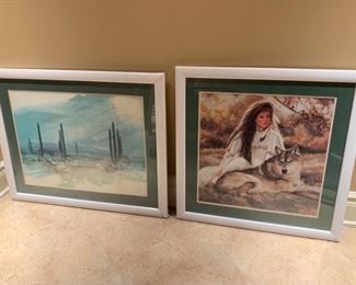 Framed  prints. 

White wood frames