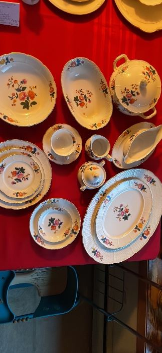 BEAUTIFUL THUNY CZECHOSLOVAKIAN CHINA.                                        7 PC. PLACE SETTING. SERVICE FOR 12. 8 SERVING PIECES. 67 PIECES TOTAL.                                                                 $400.00