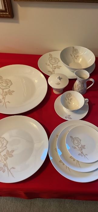 ROSENTHAL CHINA (GERMANY)  BY: ROBERT LOEWY. 5PIECE PLACE SETTING. SERVICE FOR 15+ 9 SERVING PIECES.                   100 PIECES TOTAL.                    $500.00