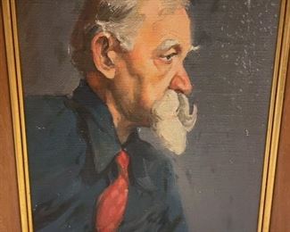 #25. BEARDED MAN. OIL ON PANEL.                                         APPROX. 15 1/2 x 20.                                                                             $200.00
