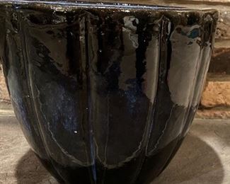LARGE, HEAVY MIXED COBALT BLUE COLORED PLANTER.                                                                                                        $125.00