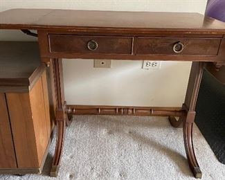 DROP LEAF TABLE WITH DRAWERS.                                             $70.00