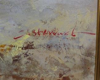 Red Flowers in Vase by O. Stewart