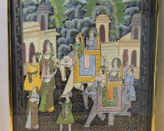 Indian Wedding Scene on Silk