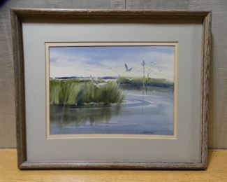 Gulls & Grass by Lucille Guser, Watercolor