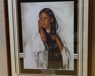 Indian Girl Print with Indian Blessing by T. Cross
