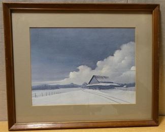 Barn in Snow by Walter Tate