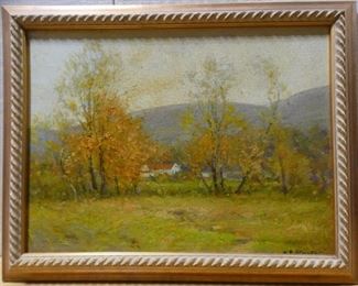 Fall Farmhouse Oil on Board By H.G. Maratta