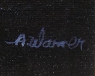 Still life books & Violin by A Warner