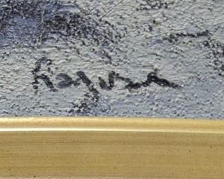 Raguse Amish or Villagers by Lake on Canvas