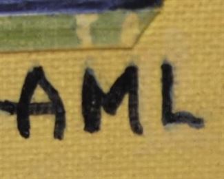 "AML" Pottery Painting Vase on Board