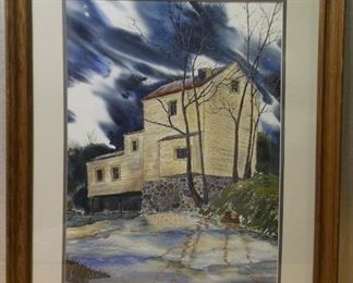 Watercolor House in a Storm, La Tour