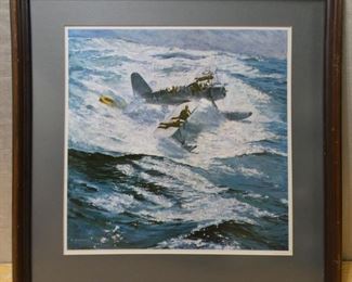 Aircraft King Fisher Landing in the Water Print