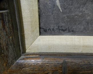 Winter Scene Oil on Board by Doris Faske