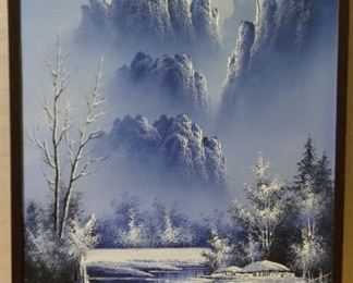 Asian Style Mountains and Waterfall