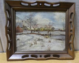 Winter Scene - Oil on Board