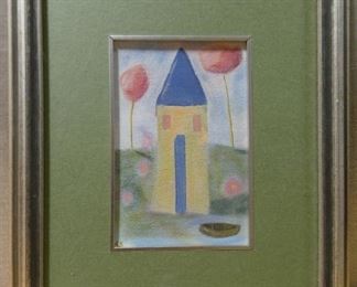 Folk Art House Pastel