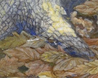 Oil Painting, Tree Root and Skull