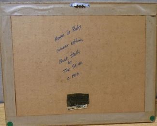 "Book Stalls by the Seine" c 1910 by Le Richy
