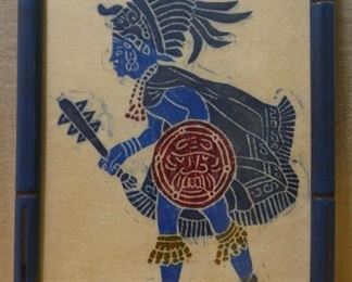 Batik Indian Warrior on Fabric