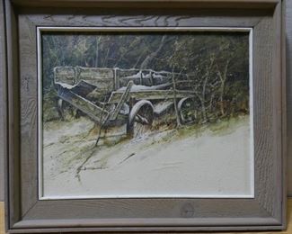 Oil Painting of Wagon by Jim Sloan