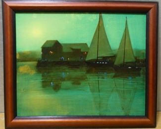 Sailboat Painting by Stilson 1974
