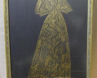 Unsigned Gold on Black Lady