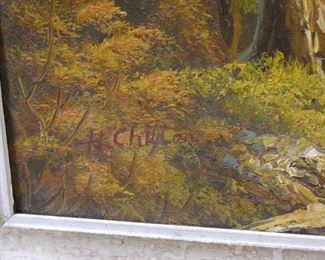 Oil on Canvas Landscape by H. Chilton