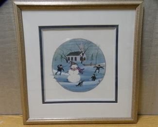 P. Buckley Moss Christmas Snowman