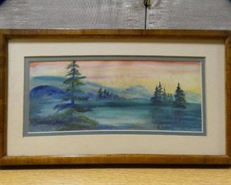 Watercolor of Mountains by B. Johnson