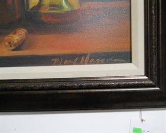 Large Framed Wine Picture by Marilyn Hageman