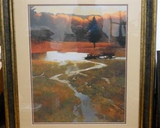 Framed Matted fall river print by Marc Bohne