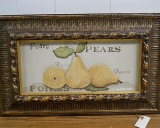 Framed Pear Painting By Judy McNabb