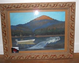 Pastel of Fisherman by Jack Hogg