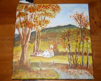 Oil Painting Fall Farmhouse