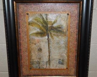 Palm tree picture in frame