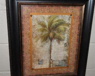 Palm tree picture in frame