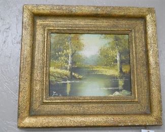 Framed oil painting signed Fox