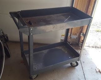 Metal two-tier shopping cart tool shop