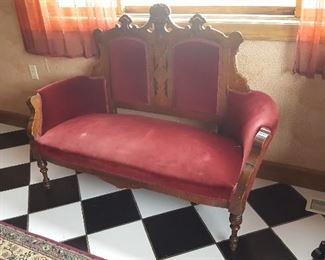 Victorian settee loveseat original upholstery