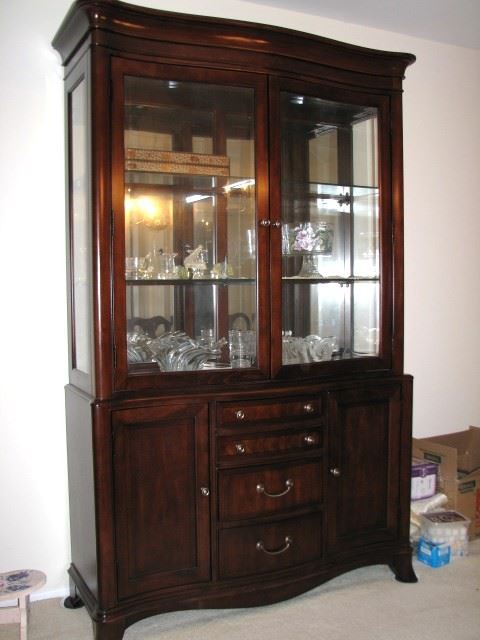 #1 - $250.00 - Raymour & Flanigan Keira collection china cabinet - 54"x19"x84"